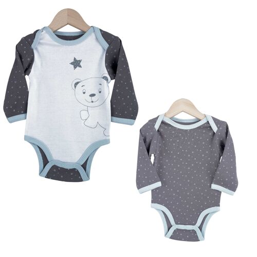 BODY X2 - OURS POLAIRE - 18M-BLANC/GRIS/BLEU