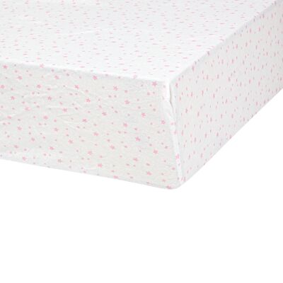 FITTED SHEET PINK STARS 70X140 CM-PINK