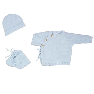 SET BH BONNET SLIPPER BLAU-Blau