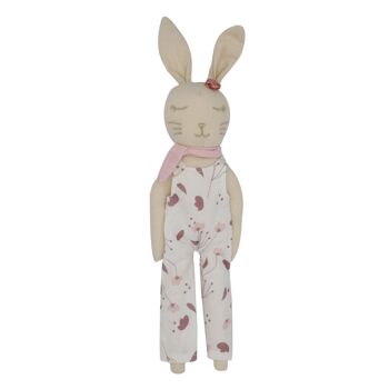 POUPEE LAPIN ROSE ET LILI-Blanc / Rose / Lin