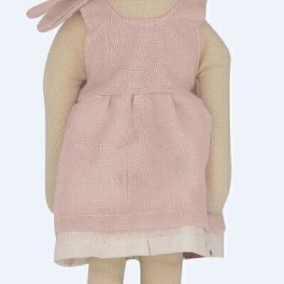 ROSE AND LILI CAT DOLL-White / Pink / Linen