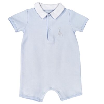 SOPHIE LA GIRAFFE-BLAUER JUMPSUIT FÜR JUNGEN, 12 M