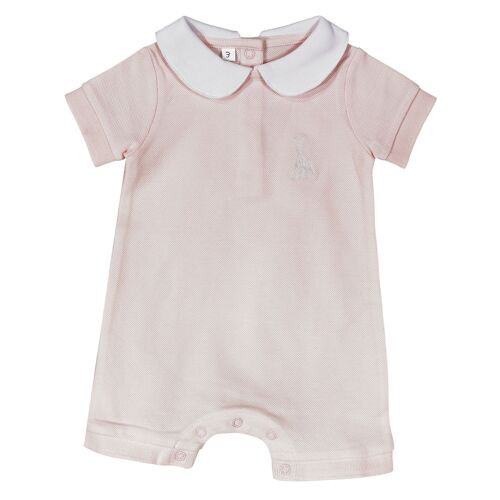 COMBI-SHORT FILLE MAILLE PIQUE - 3M SOPHIE LA GIRAFE-ROSE