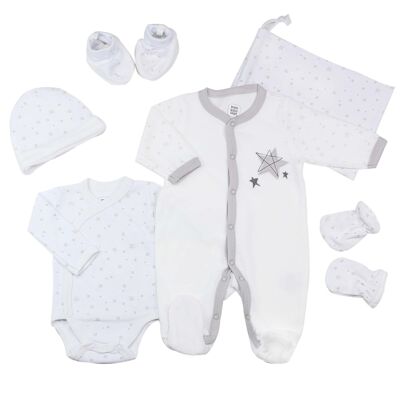 BIRTH KIT 6PCS BOY-WHITE/BLUE