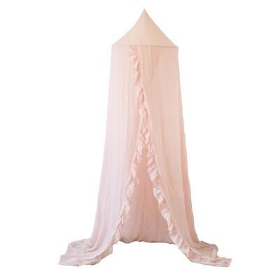 PINK BED CANOPY WITH RUFFLE-Old pink