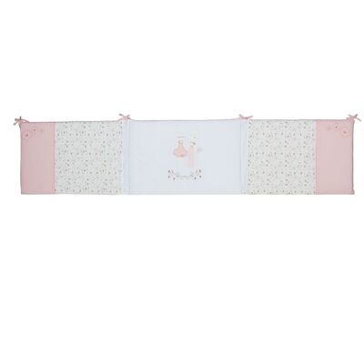 ROSE AND LILI BED BUMPER 40X180CM-White/Pink