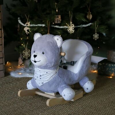 ROCKING BEAR PLUSH - MARTIN AND HIS FRIENDS-WHITE AND GRAY