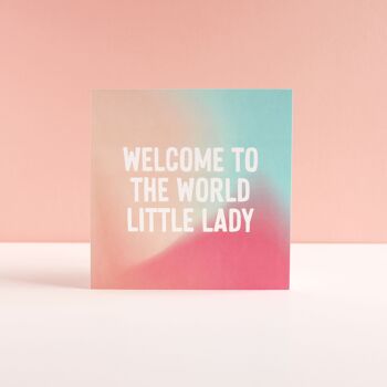 Bienvenue petite dame nouvelle carte de bébé 2