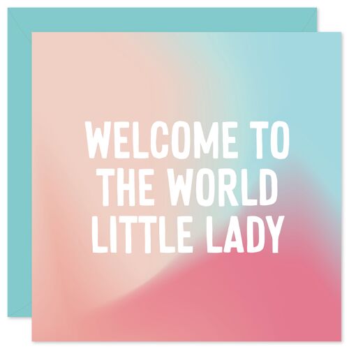 Welcome little lady new baby card