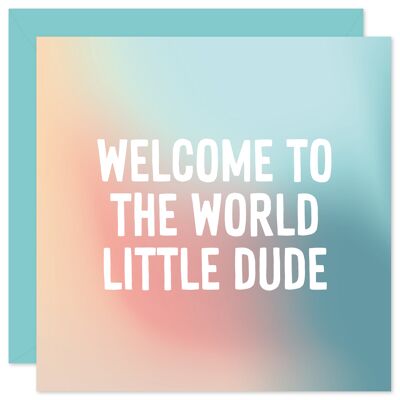 Welcome little dude new baby card