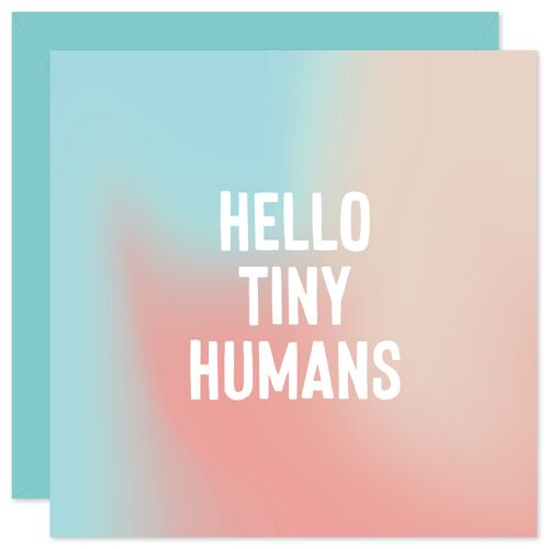 Hello tiny humans baby twins card