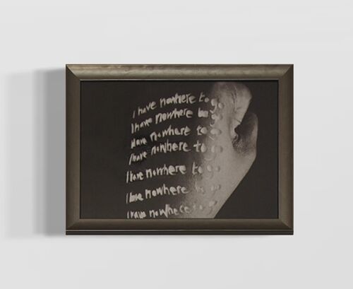 Hand-cut finish Framed Photography Print- Clenched Feelings