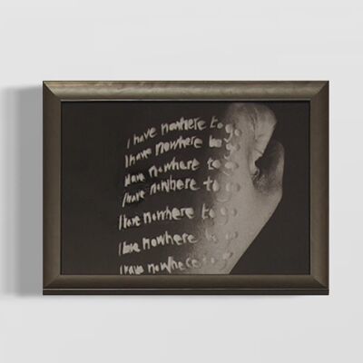 Hand-cut finish Framed Photography Print- Clenched Feelings