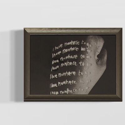 Hand-cut finish Framed Photography Print- Clenched Feelings