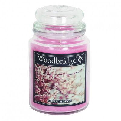 Bougie Parfumée Grande Jarre Cherry Blossom / Fleurs de cerisier WoodBridge