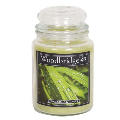 Bougie Parfumée Grande Jarre Lemongrass & Ginger / Gingembre & Citronnelle WoodBridge