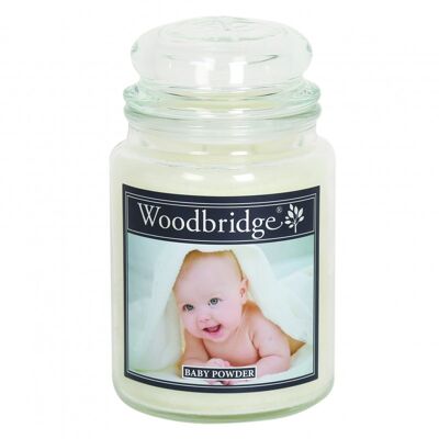 Bougie Parfumée Grande Jarre Baby Powder / Poudre de bébé WoodBridge