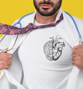 T-shirt droit Heart/Brain noir 2