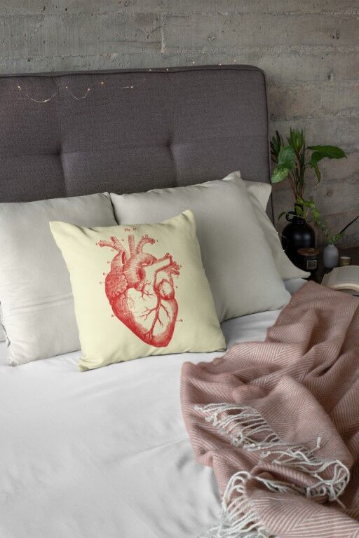 Kissenbezug 50 x 50 HERZ Rot