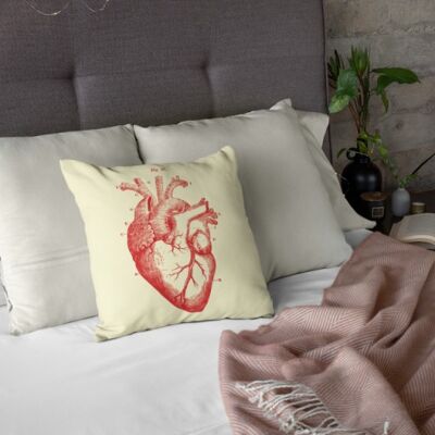 Housse de coussin 50 x 50 COEUR Rouge