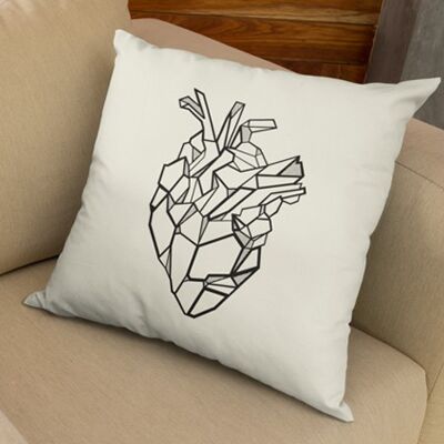 Housse de coussin GEO COEUR 40x40cm