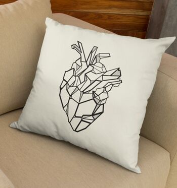 Housse de coussin GEO COEUR 40x40cm