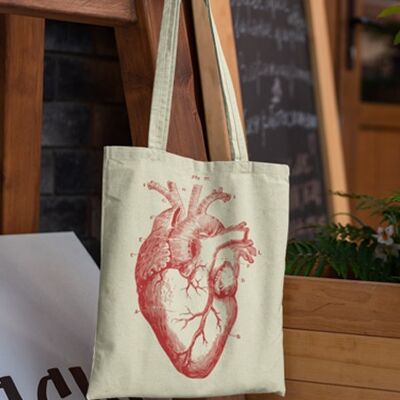 Sac cabas COEUR naturel