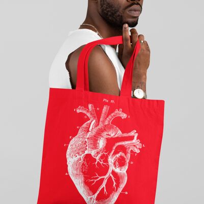 Red HEART tote bag