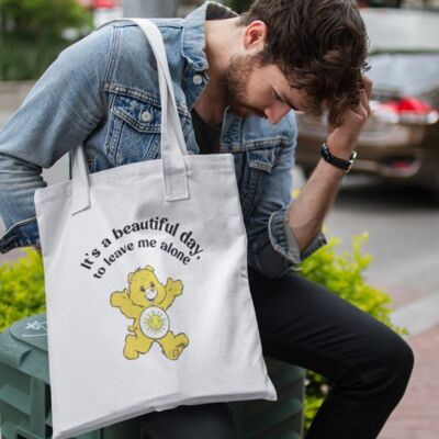 Totebag Bear Leave me Alone