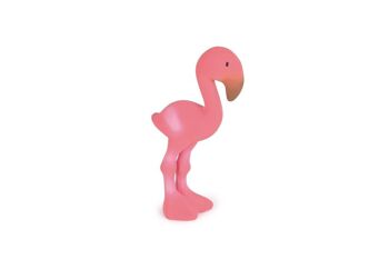 Tikiri: SQUEAKER Flamant 16cm, en caoutchouc naturel, en boîte fenêtre, 0+ 2