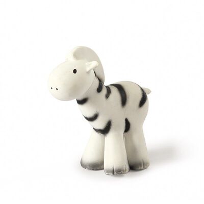 Tikiri: MY FIRST ANIMAL SAFARI / ZEBRA, in natural rubber, with bell, with card, 0+