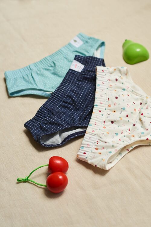 Pack 3 Slips para Niño - Calzoncillos niño -Pack 3 slips FRUTAS - Ropa interior niño