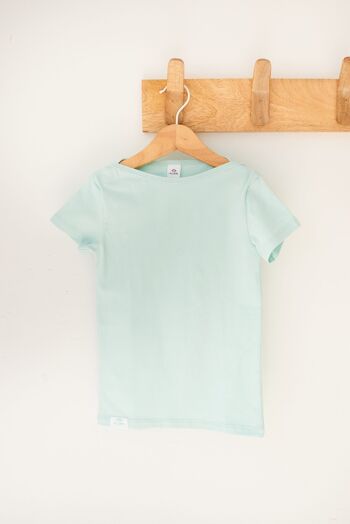 T-shirt manches courtes en coton bio - Vert d'eau 1