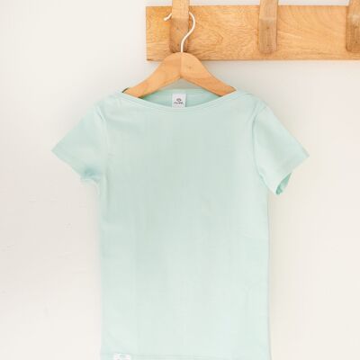 T-shirt manches courtes en coton bio - Vert d'eau