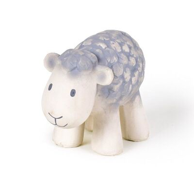 Tikiri: MY FIRST ANIMAL OF THE FARM / SHEEP 9cm, in natural rubber, with bell, with card, 0+