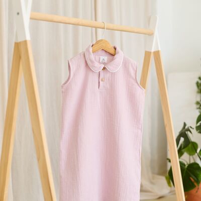 Plumeti neck dress/nightgown - mauve