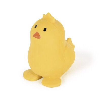Tikiri: MY FIRST ANIMAL OF THE FARM / CHICK 8cm, in natural rubber, with bell, with card, 0+