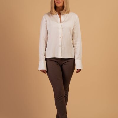 Chemise coupe cintrée classique - Blanc