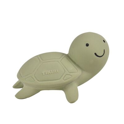 Tikiri: MY FIRST MARINE ANIMAL / TURTLE 5cm, in natural rubber, with bell, with card, 0+