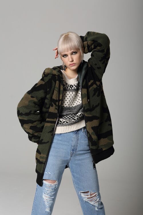 MAXI BOMBER CAMOUFLAGE;OLIVE