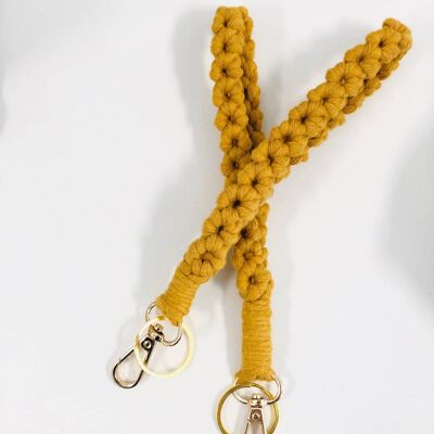 Yellow Macrame Flower Keyhanger