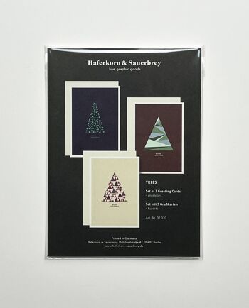 Cartes de Noël (ensemble de 3) Arbres, avec enveloppes 5