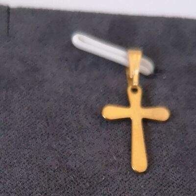 JASMINE : pendentif croix doré-