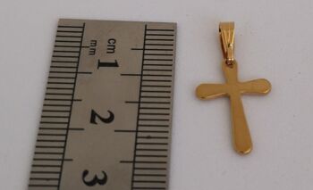 JASMINE : pendentif croix doré- 2