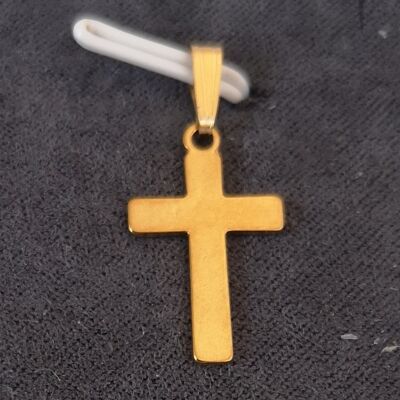 LILOU : pendentif croix doré-