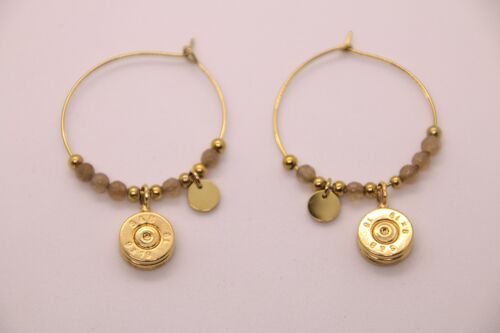 MAELISS boucles d'oreilles douille 9 mm  dorée à l'or fin - Doré rose-
