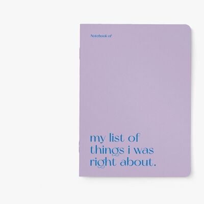 Notebook / Right About