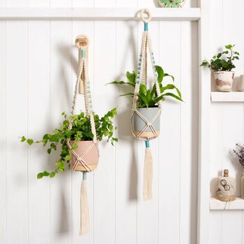 Kit de suspension pour plantes Two Sisters en macramé 1