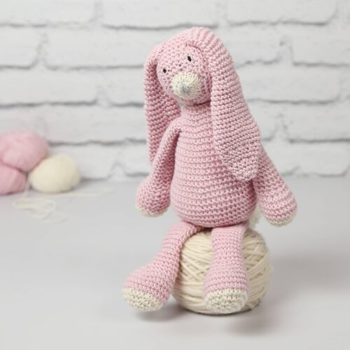 Mabel Bunny Knitting Kit Baby Pink