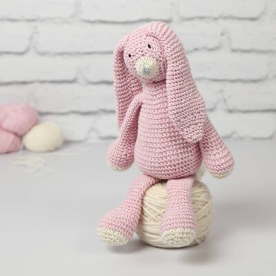 Mabel Bunny Kit Tricot Rose Bébé